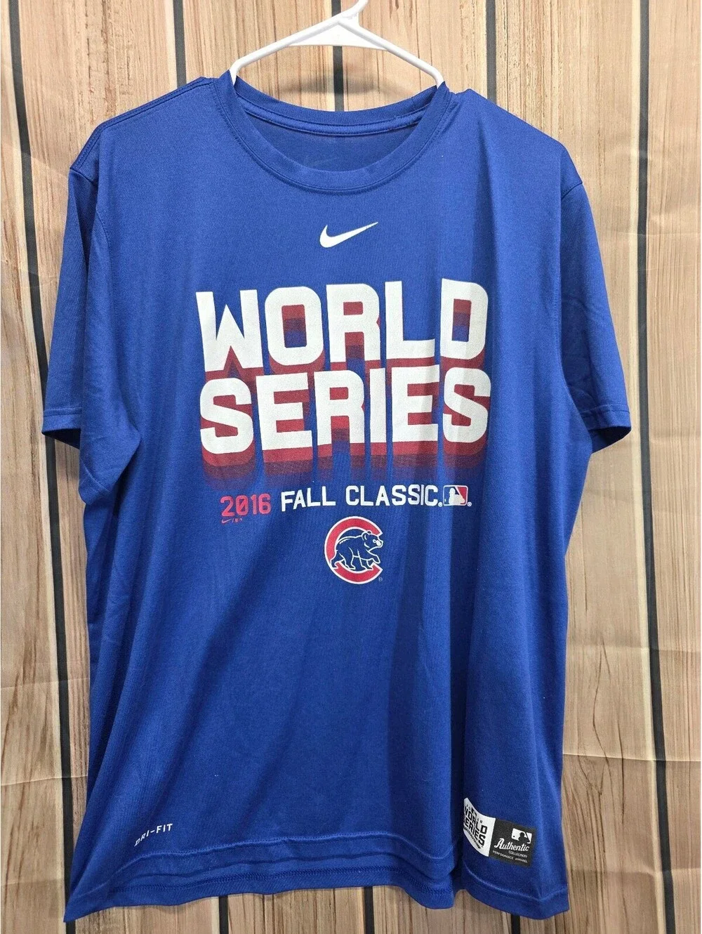 Nike Dri-FIT 2016 MLB World Series Chicago Cubs Blue T-Shirt